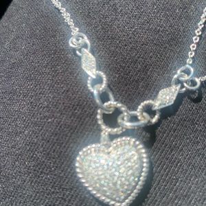 Diamond pendant necklace double strand